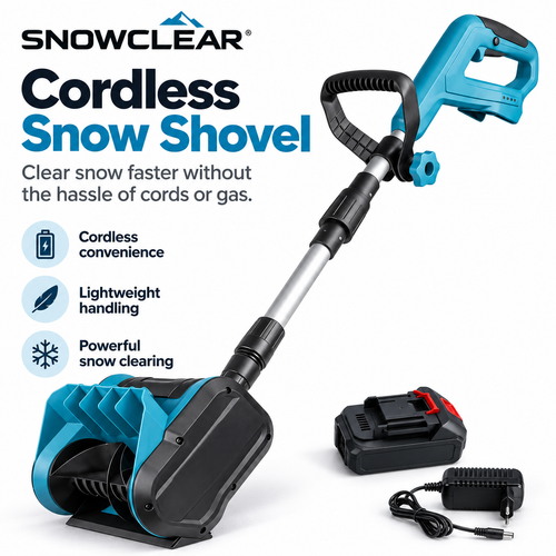 SNOWCLEAR cordless snow shovel with battery and charger