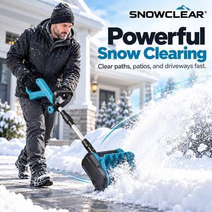 SNOWCLEAR cordless snow shovel clearing snow on a driveway